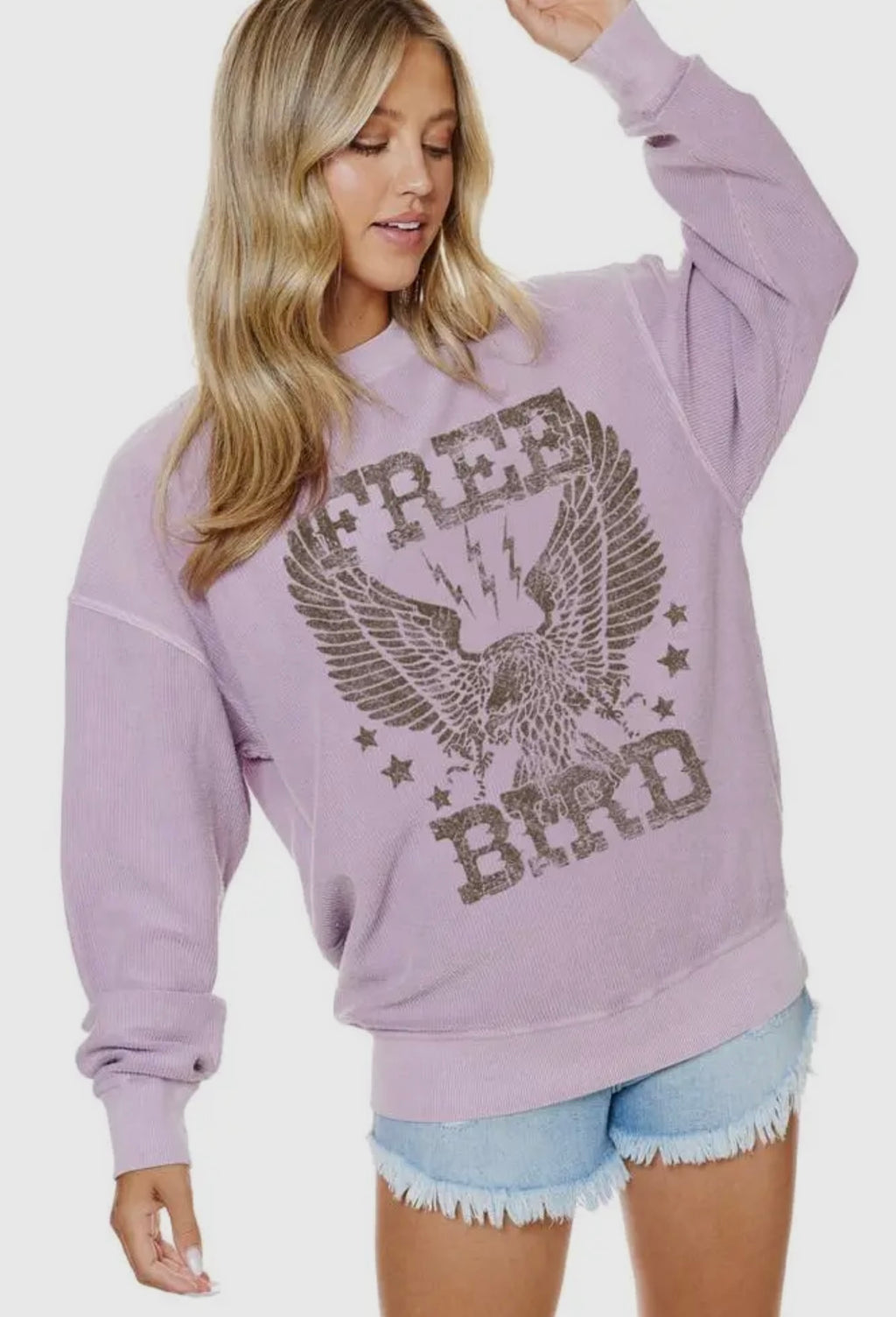 Free Bird Vintage Graphic Corduroy Pullover