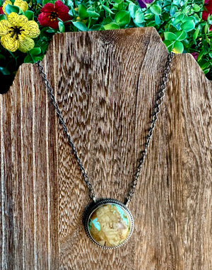 Sterling Silver & Boulder Turquoise Necklace