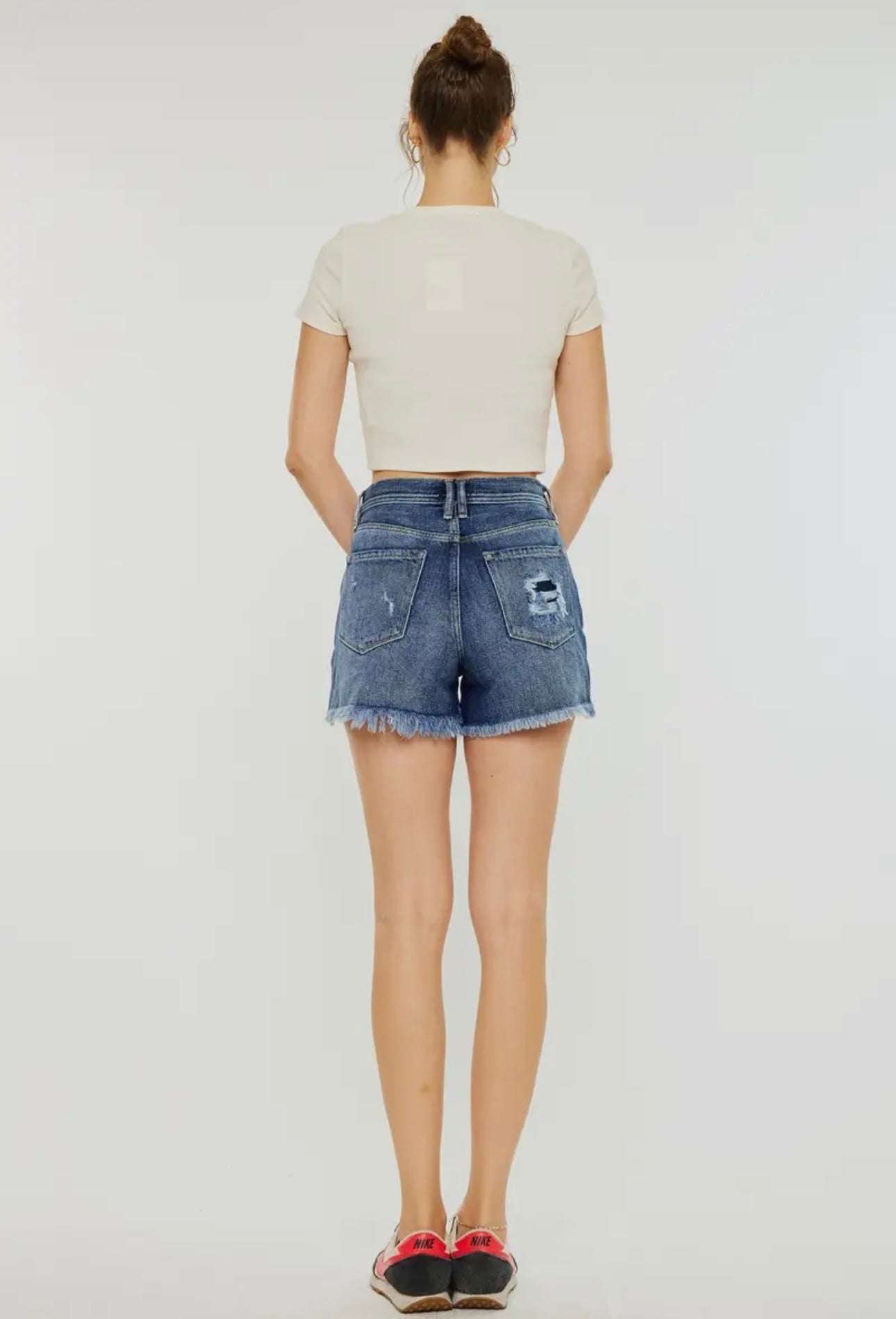 KanCan High Waisted Mom Fit Denim Shorts