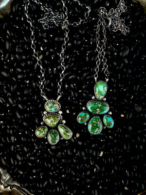 Sterling Silver & Sonoran Gold or Sterling Silver & Royston Cluster Necklace