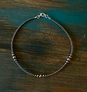 14” Graduated Sterling Silver Pearl Choker