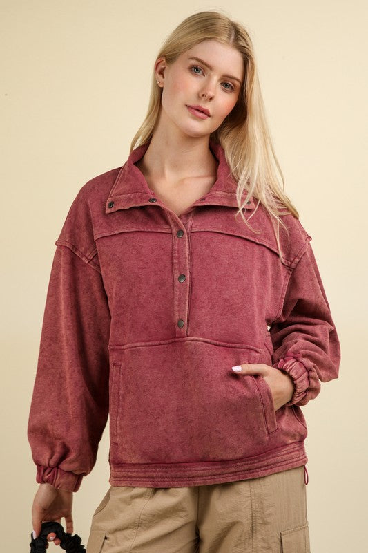 Mineral Washed Pullover (Rose)