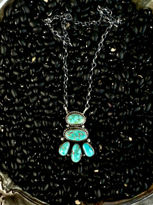 Sterling Silver & Sonoran Gold or Sterling Silver & Royston Cluster Necklace