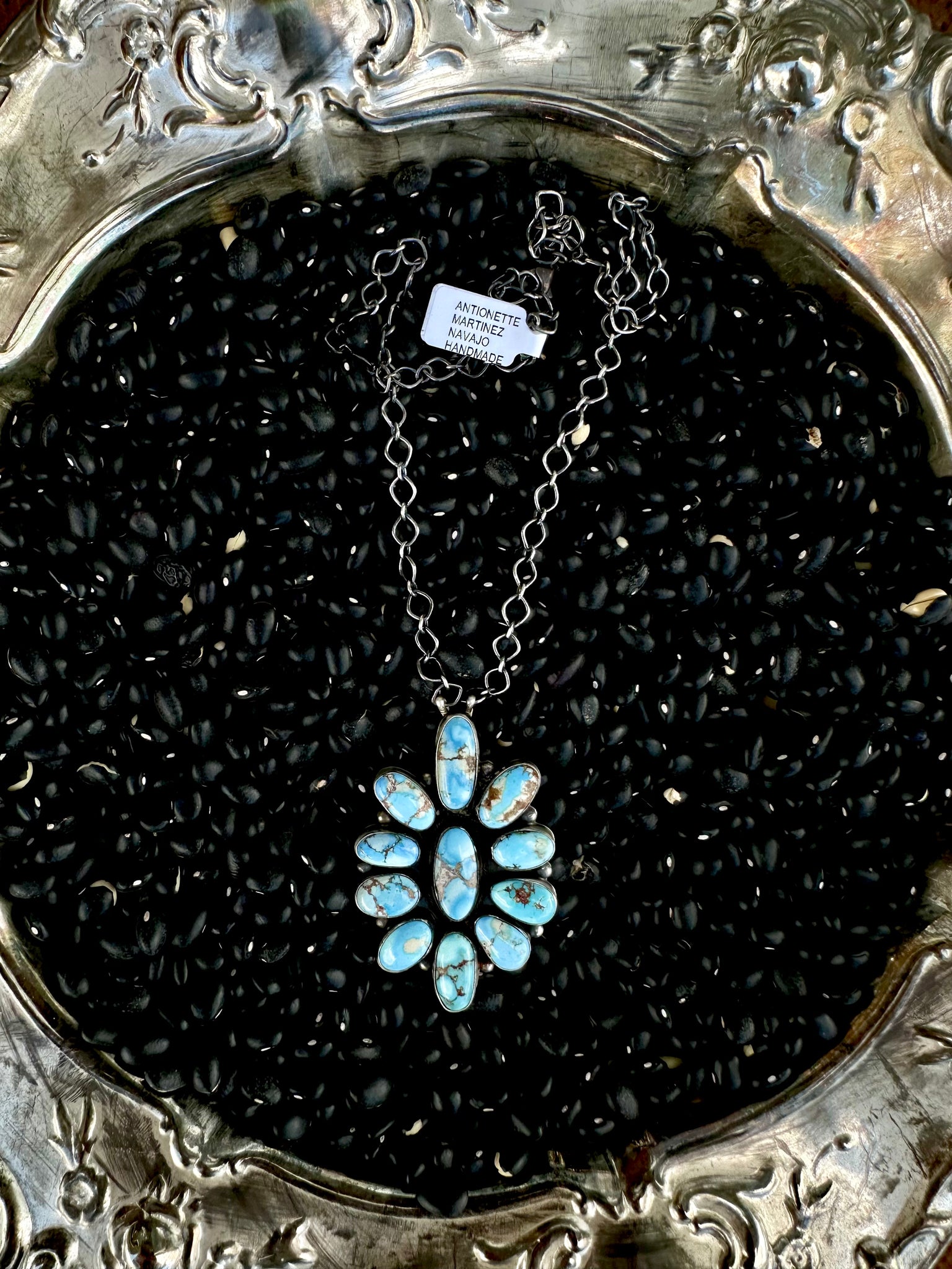 Golden Hills Turquoise & Sterling Silver Cluster Necklace