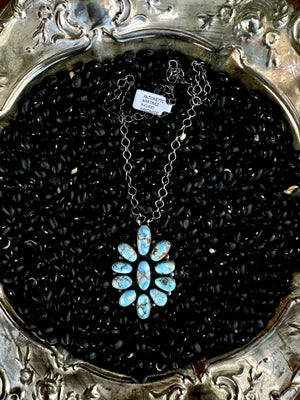 Golden Hills Turquoise & Sterling Silver Cluster Necklace