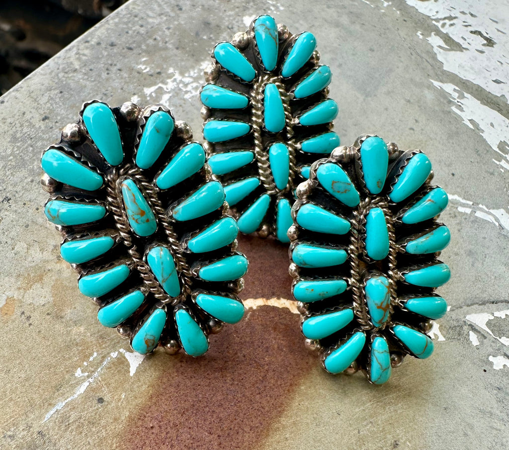 Kingman Turquoise Cluster Ring