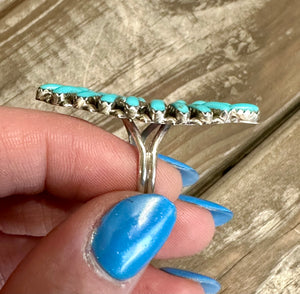 Kingman Turquoise Cluster Ring