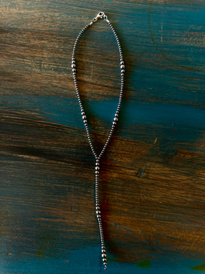 16” Graduated Sterling Silver Pearl Lariat