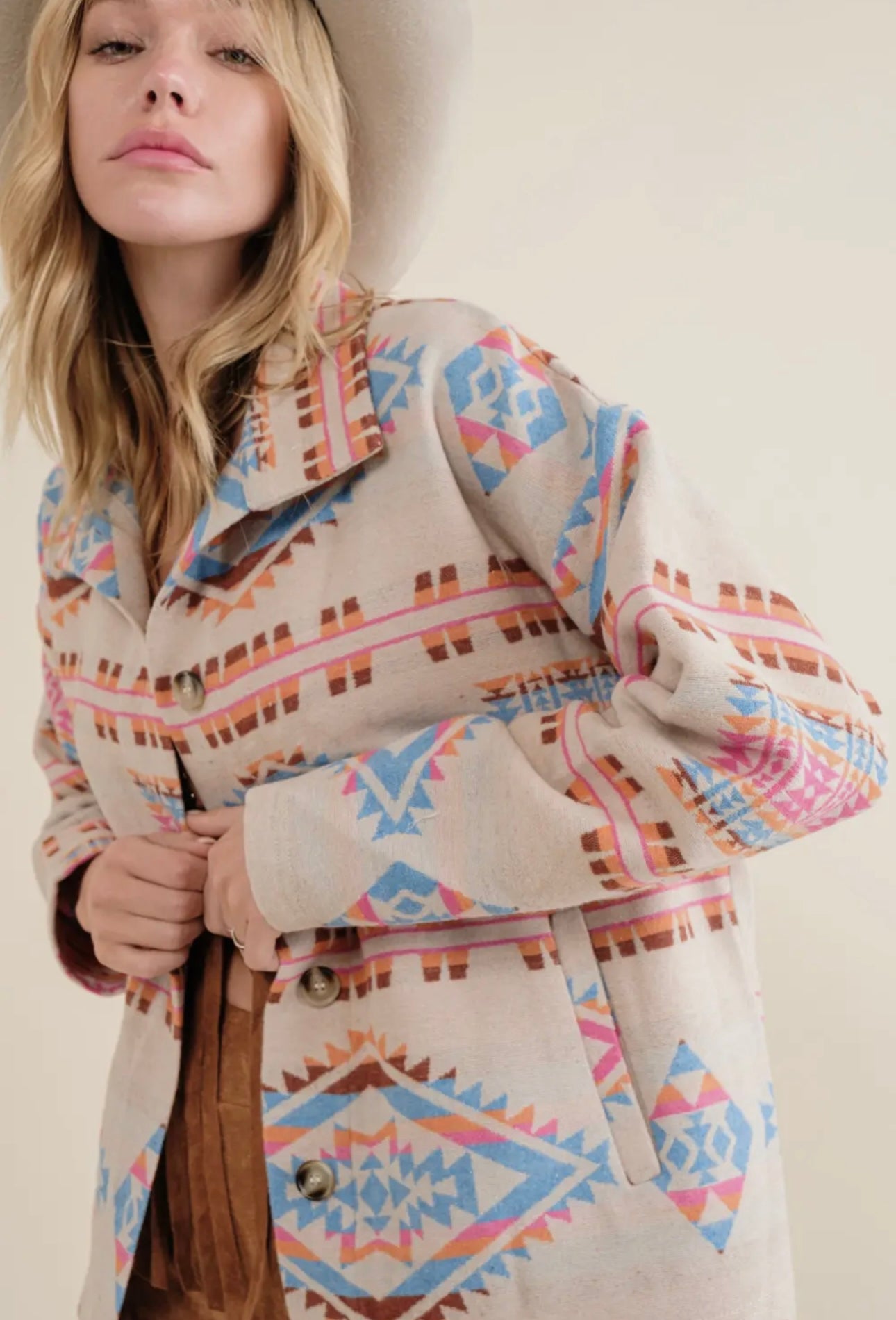 Emmie Multi Aztec Button Up Jacket