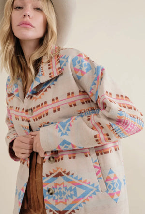 Emmie Multi Aztec Button Up Jacket