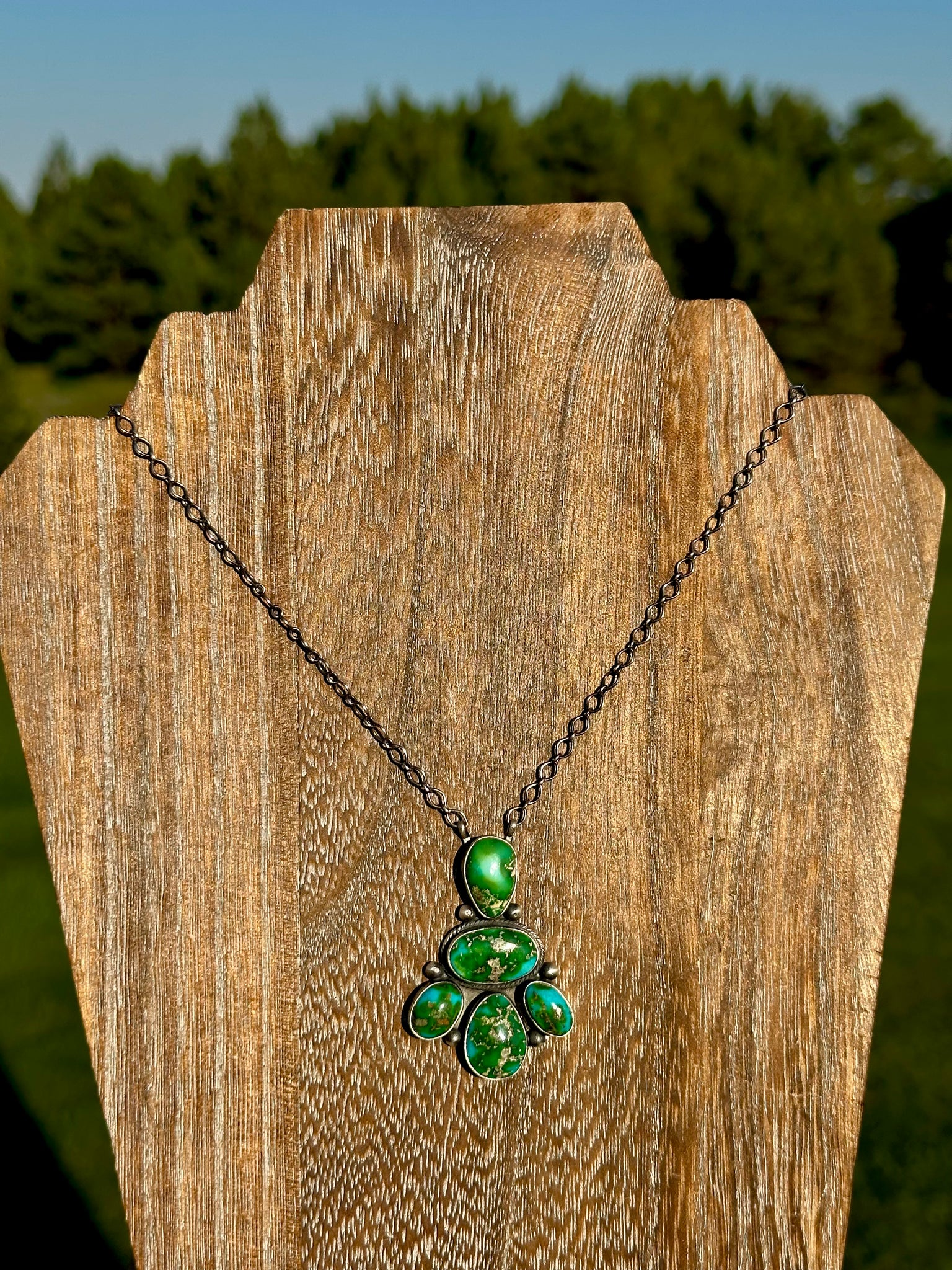 Sterling Silver & Sonoran Gold or Sterling Silver & Royston Cluster Necklace