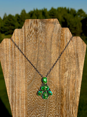 Sterling Silver & Sonoran Gold or Sterling Silver & Royston Cluster Necklace