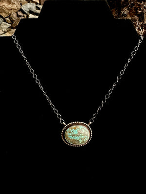 Number 8 Turquoise & Sterling Silver Necklace