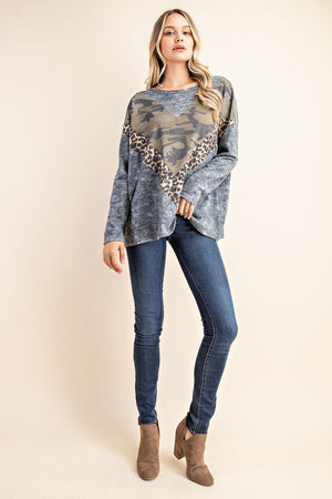 Grey Camo Multi Tunic Top