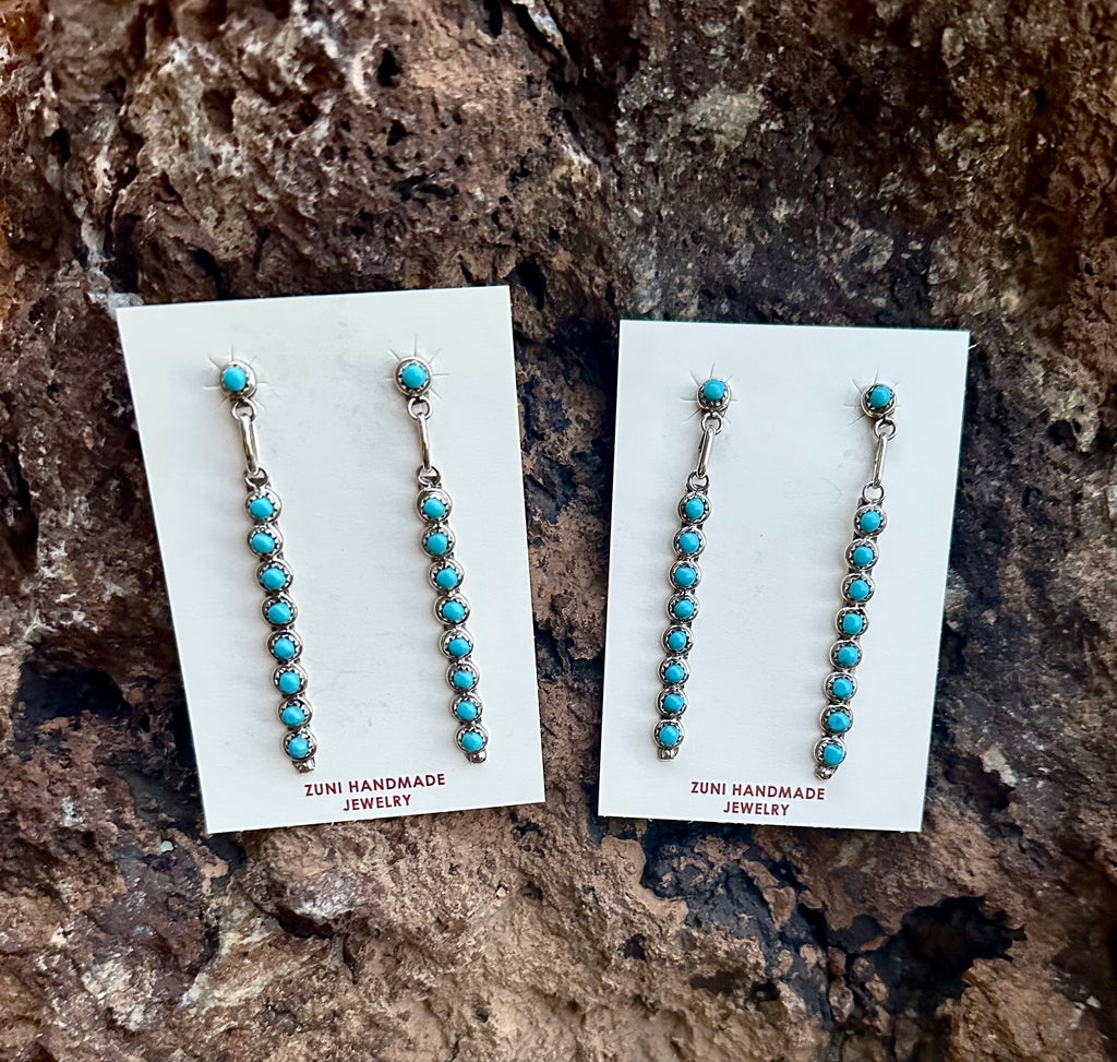 Davis Kaamasee Zuni Turquoise Post Drop Earrings
