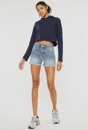 KanCan High Rise Medium Wash Denim Shorts