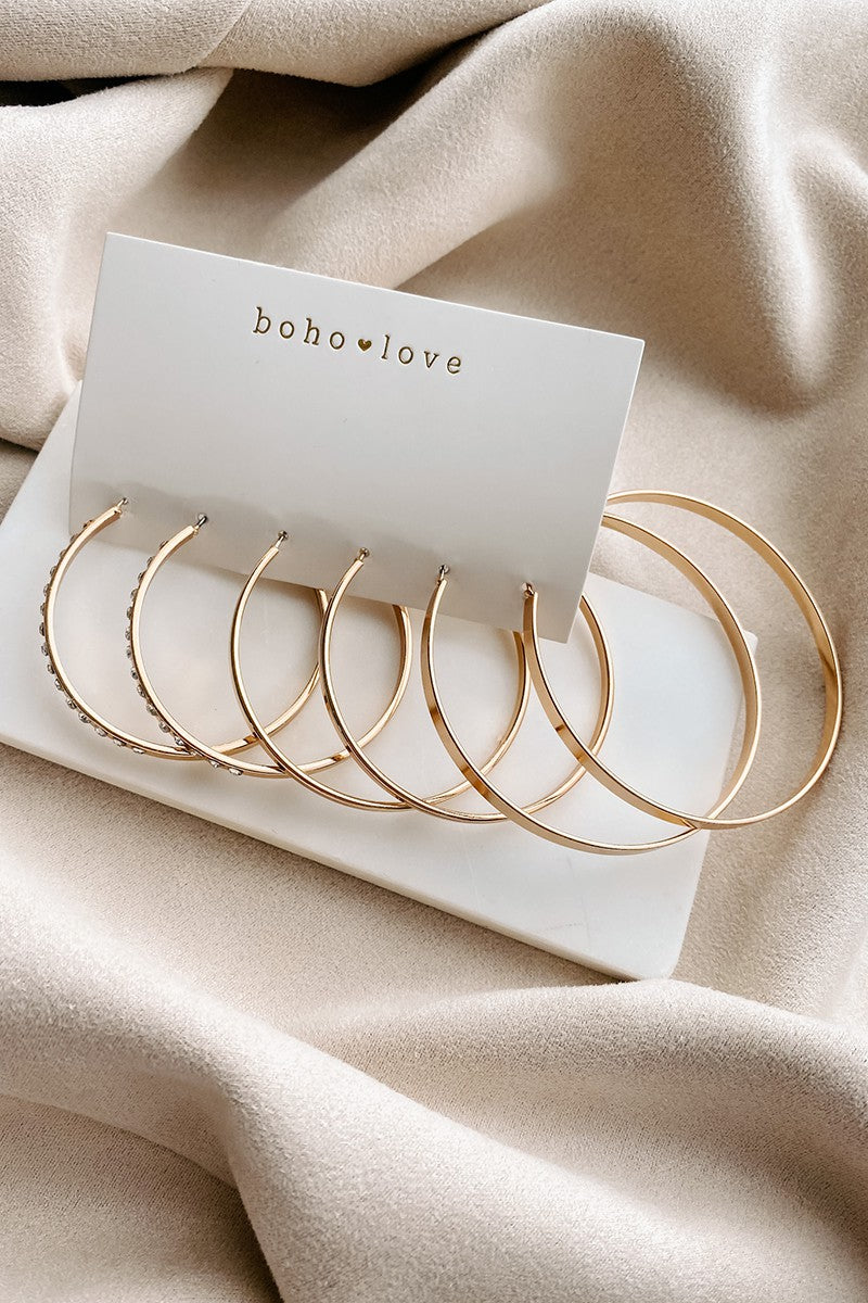 Boho Love Gold Hoop Earring Pack