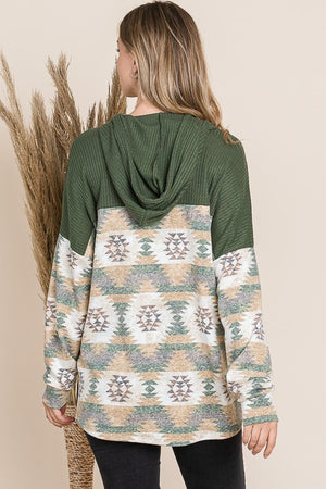 Olive Green Aztec Pullover