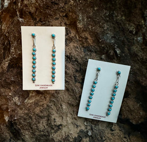 Davis Kaamasee Zuni Turquoise Post Drop Earrings