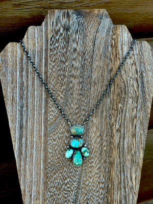 Sterling Silver & Sonoran Gold or Sterling Silver & Royston Cluster Necklace