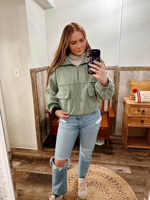 Sage Half Zip Pullover