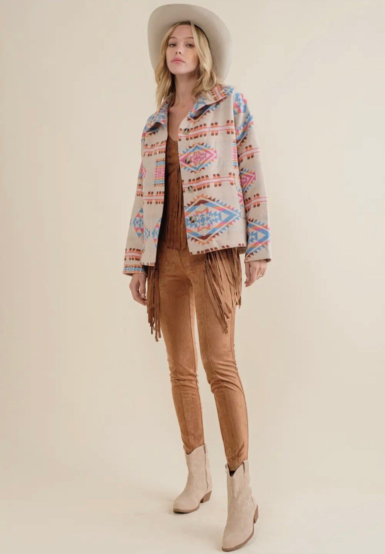 Emmie Multi Aztec Button Up Jacket