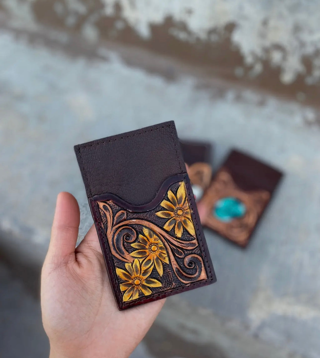 Daisy Leather Credit Card Wallet
