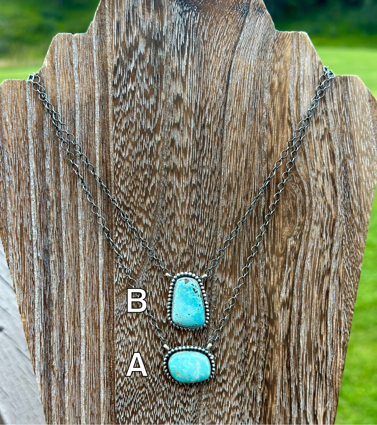 Sterling Silver & Pilot Mountain Turquoise Necklace