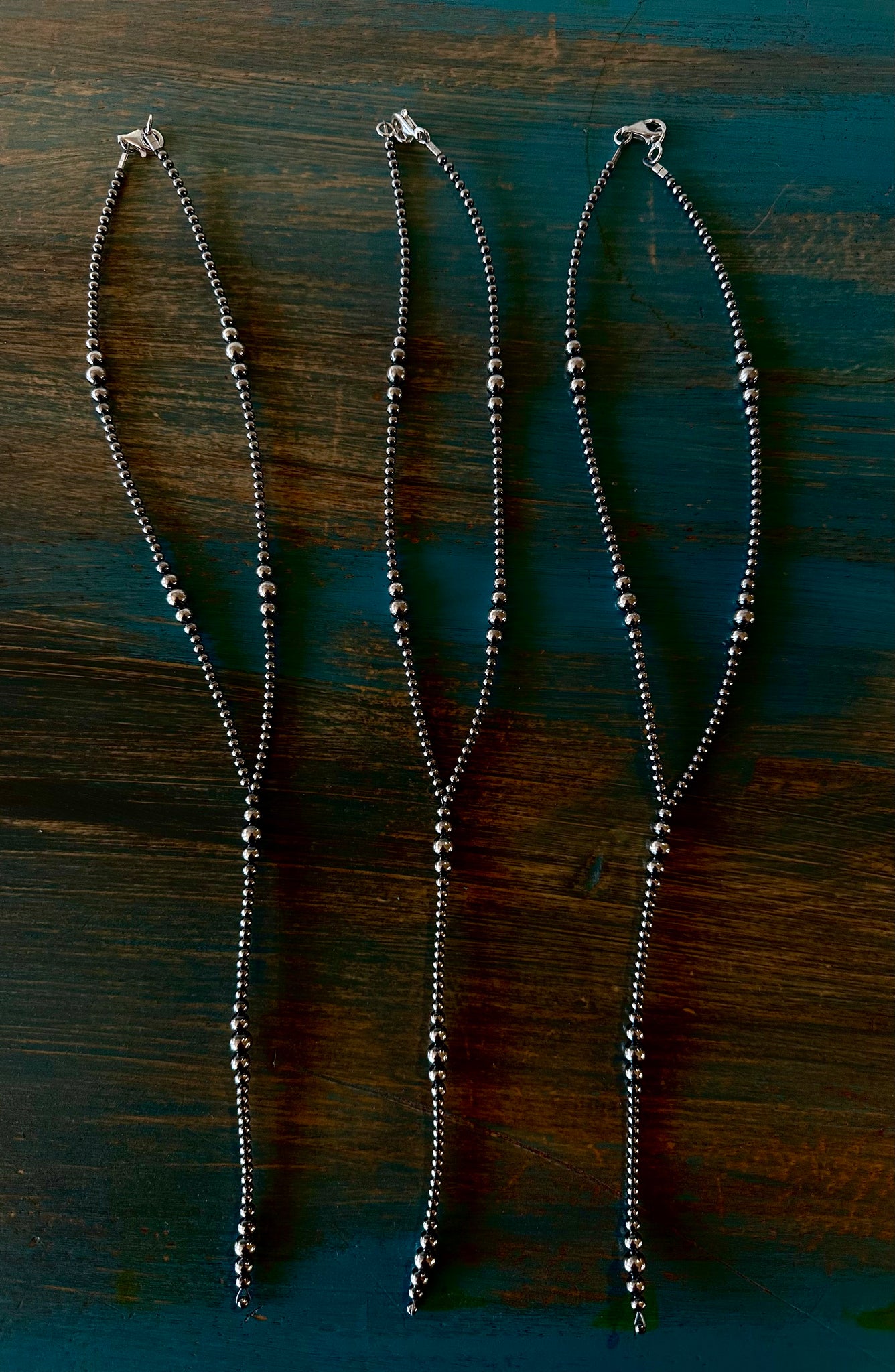 16” Graduated Sterling Silver Pearl Lariat