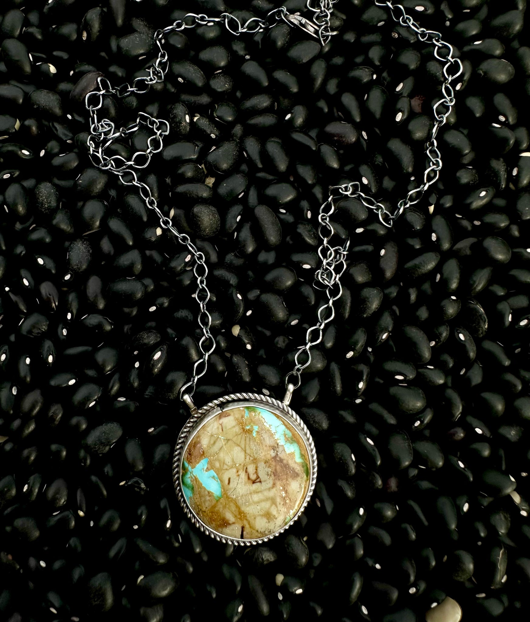 Sterling Silver & Boulder Turquoise Necklace