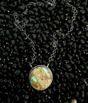 Sterling Silver & Boulder Turquoise Necklace