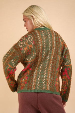 Green Oversize Knit Sweater