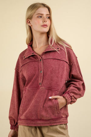 Mineral Washed Pullover (Rose)