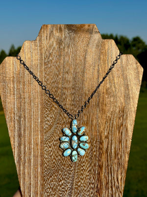Golden Hills Turquoise & Sterling Silver Cluster Necklace