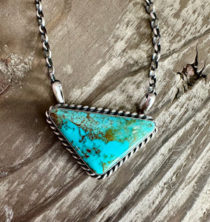 Sterling Silver & Turquoise Triangle Necklace