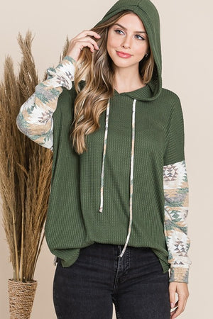 Olive Green Aztec Pullover