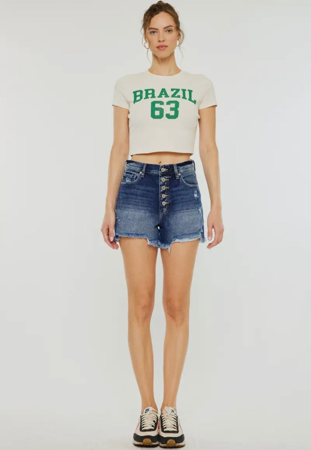 KanCan High Waisted Mom Fit Denim Shorts