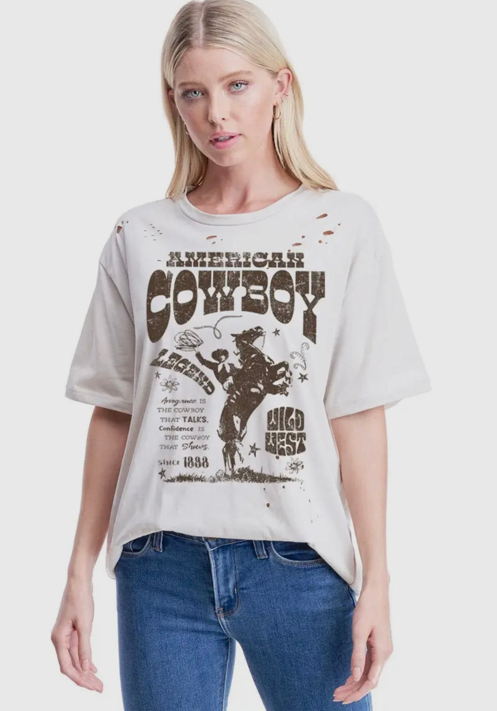 Distressed American Cowboy Graphic Tee
