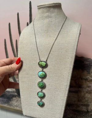 Sonoran Mountain Turquoise and Sterling Silver Drop Necklace