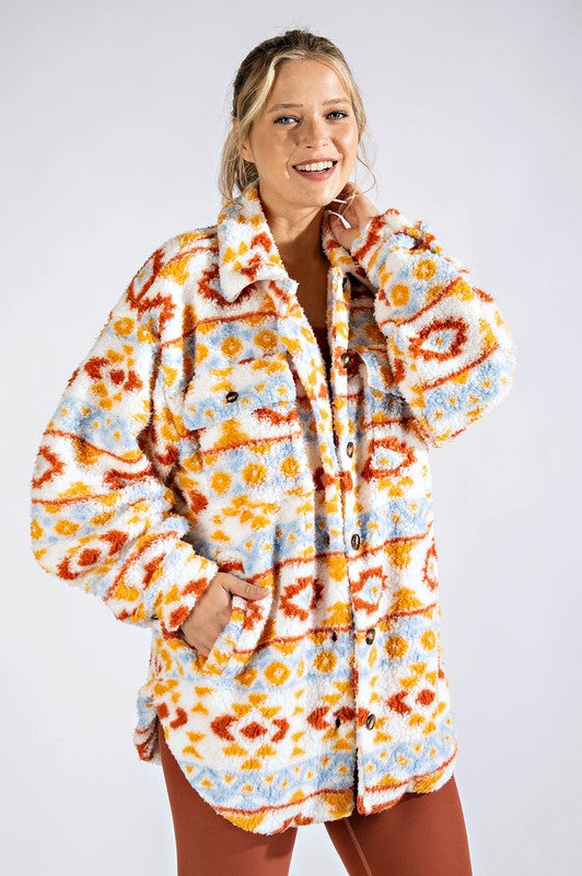 Fiesta Flair Sherpa Aztec Jacket