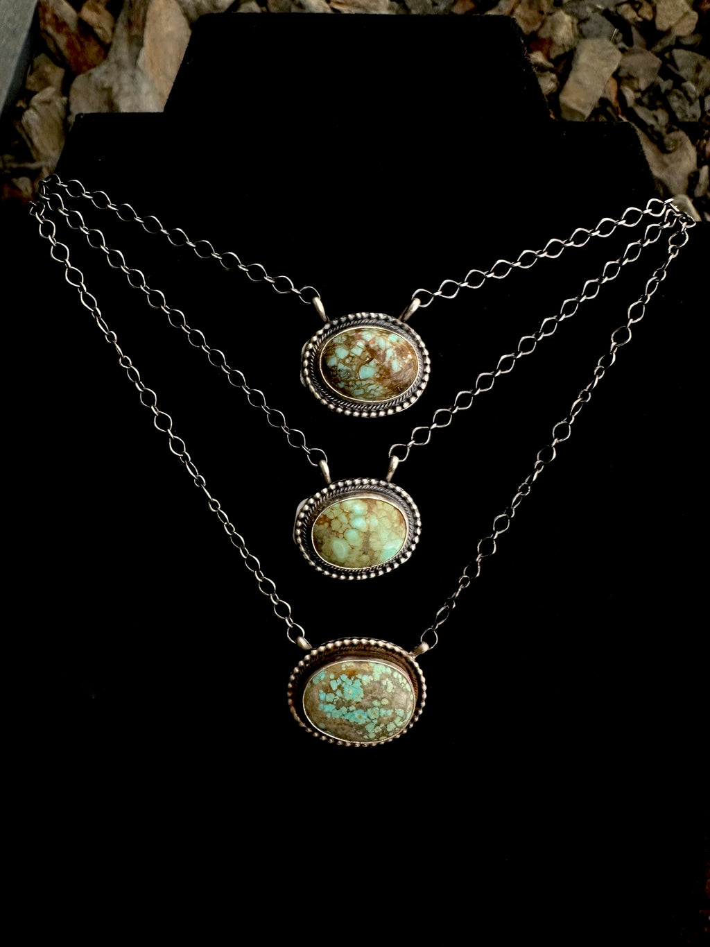 Number 8 Turquoise & Sterling Silver Necklace