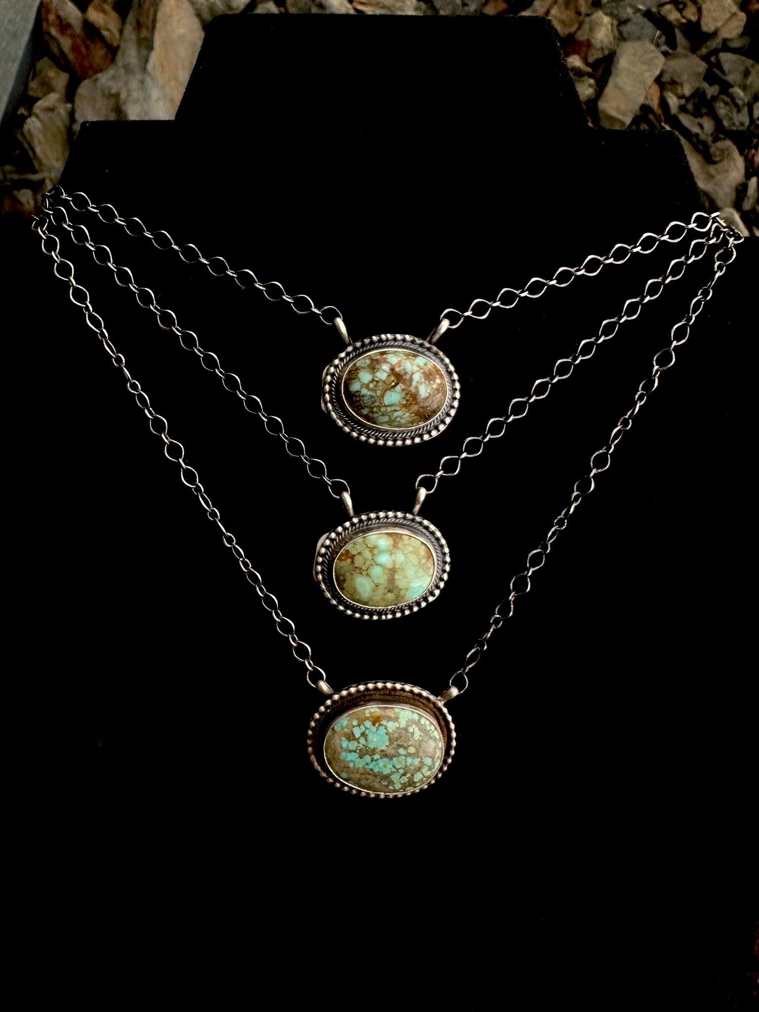 Number 8 Turquoise & Sterling Silver Necklace