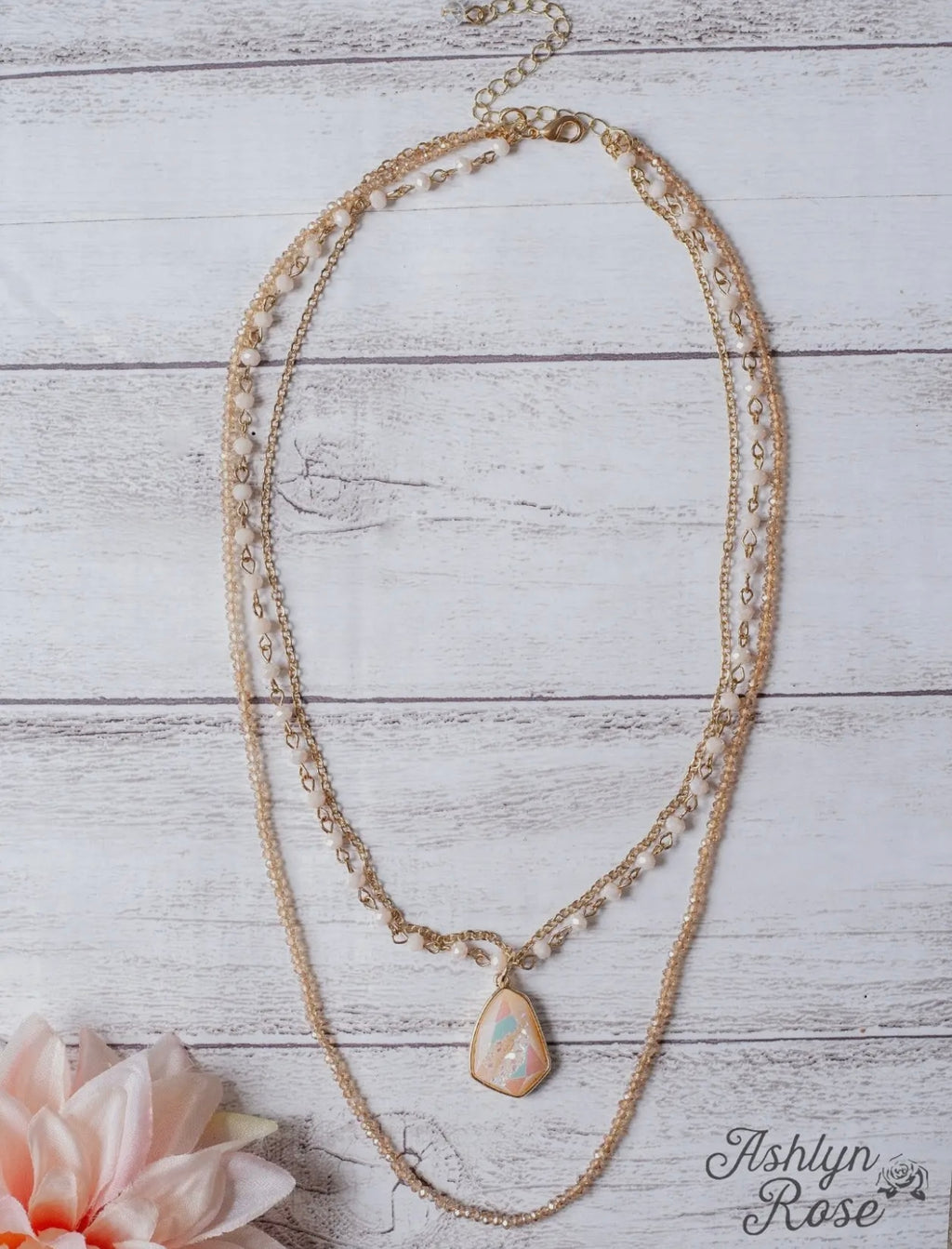 Cheers to Forever Iridescent Layered Necklace