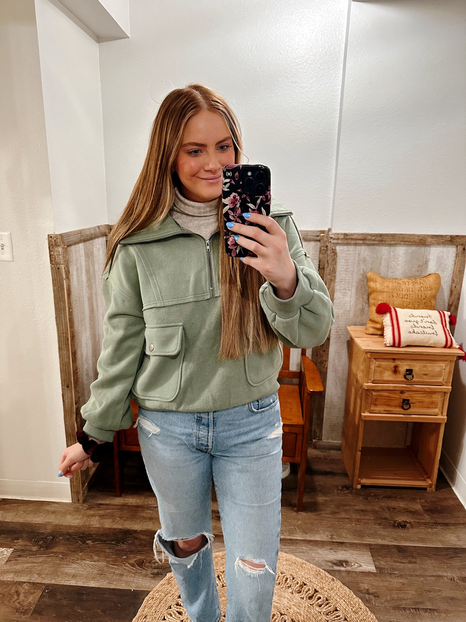 Sage Half Zip Pullover