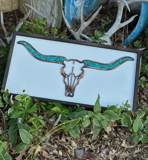 Turquoise Wonders Longhorn Sign