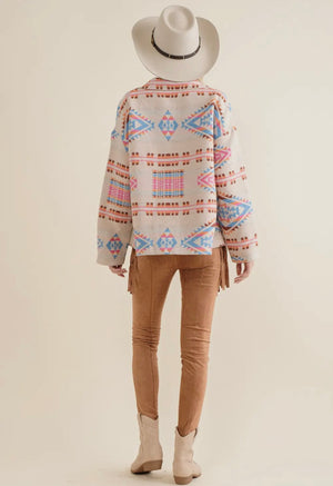 Emmie Multi Aztec Button Up Jacket