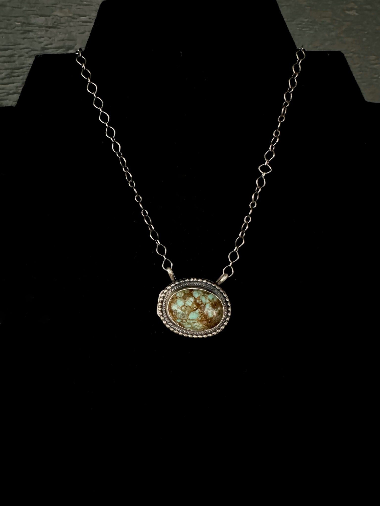 Number 8 Turquoise & Sterling Silver Necklace