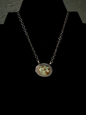 Number 8 Turquoise & Sterling Silver Necklace