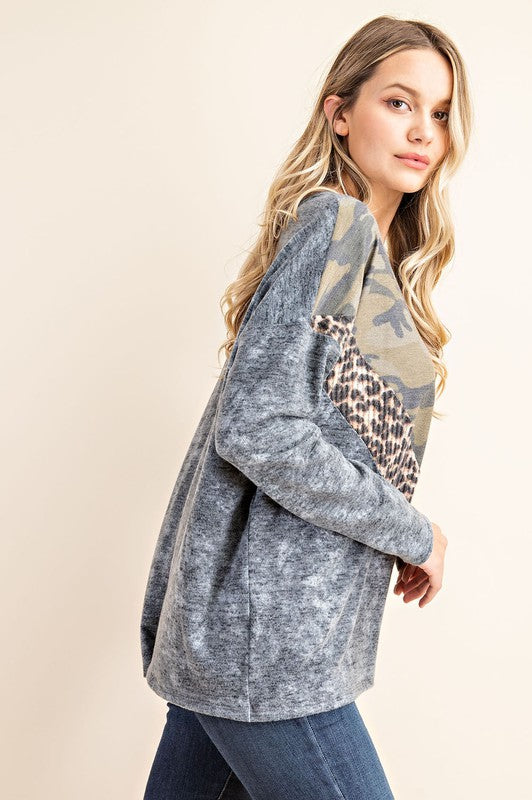 Grey Camo Multi Tunic Top