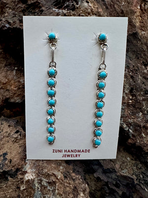 Davis Kaamasee Zuni Turquoise Post Drop Earrings